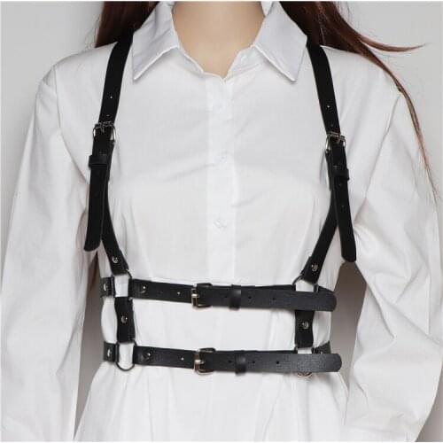 2020 Fashion Trend Women Men Gothic PU Leather Cage Harness Waist Belts Body Bondage Waist Straps Punk Rock Belt Accessories