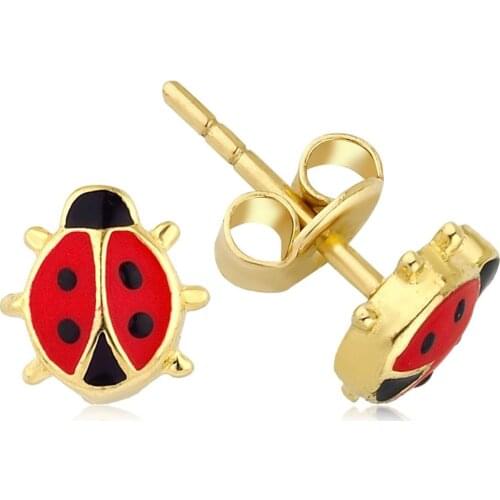 14K Ladybug Earrings W4E31005