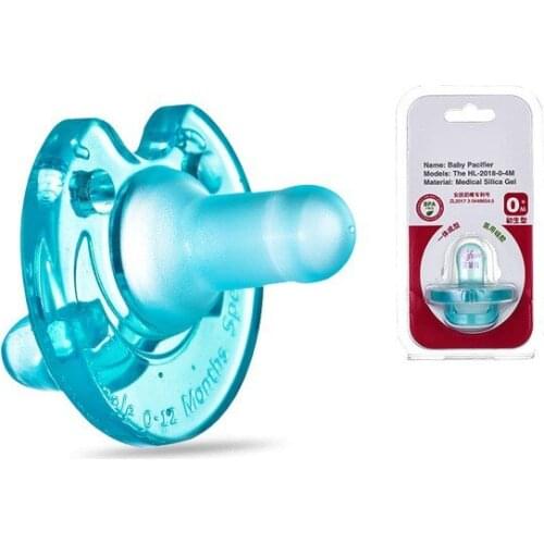 Baby Silicone Pacifier Soothing Infants Bite Chew Supplies Newborn Comfort Appease Nipple Flat Teat Pacifiers For 0-12 Months