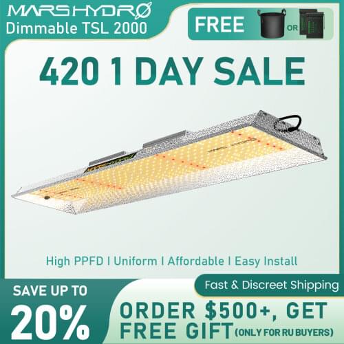 Mars Hydro TSL 2000W Dimmable Led Grow Light Full Spectrum Indoor Plants Hydroponic System Tent for Veg Flower Blooms Phytolamp