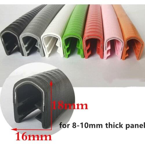 Steel Rubber U Strip Edge Shield Encloser Bound Glass Metal Wood 8-10mm Pink Green Orange Red White Gray Black