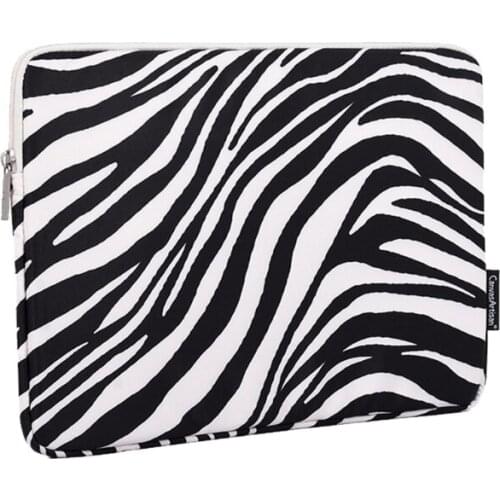 Waterproof Tablet Sleeve Case Zebra Striped Printed Zippered Shockproof Laptop Storage Bag for 13 14 15 Inch Inner Bags Handbag