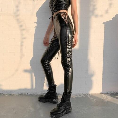Women Tight Trouser Spring Summer Women PU Leather Pants Female Sexy Elastic Stretch Faux Leather Skinny Pencil Pant