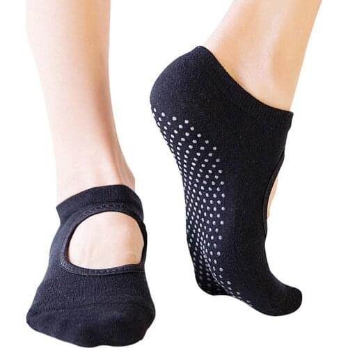 Women High Quality Pilates Socks Anti-Slip Breathable Backless Yoga Socks Ankle Ladies Ballet Dance Sports Socks for Fitness Gym