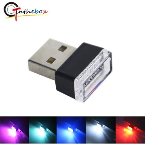 1PC Universal 5V USB Plug-In Miniature LED Car Miniature Interior Ambient Extra LED Light Dash Floor Atmosphere Lighting Lamp