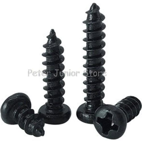 100Pcs Phillips Head Micro Laptop Screws M1.4 M1.7 M2 M2.3 M3 Round Head Self-tapping Electronic Small Wood Screws GMN