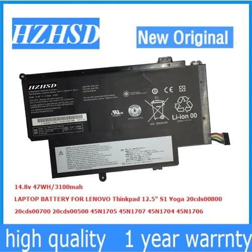 14.8V 47Wh New Original Laptop Battery for Lenovo Thinkpad 12.5" YOGA S1 45N1704 45N1707 45N1705