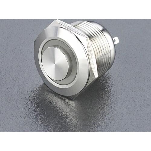 19mm anti vandal ring illuminated pushbutton switch momentary High round 1NO