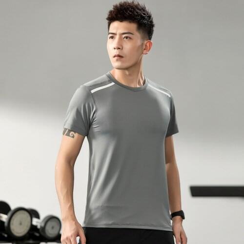 2021 Summer Mens T-Shirt Sports Top Fitness Gym Running T Shirt Outdoor Cycling Training Jogging Breathable Round Neck Shirt