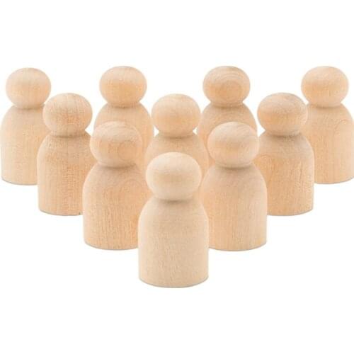 50Pcs Unfinished Wood Baby Peg Doll ,Wooden Handicraft Ornaments Family Handmade DIY Toy Puppet