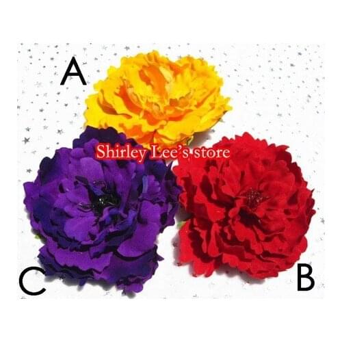 60X(14CM) BIG VELVET PEONY FLOWER HEAD,DIY HAIR ACCESSORY,FOR DIY HEADBAND ,4 COLORS FOR SELECTION---FREE SHIPPING VIA EMS