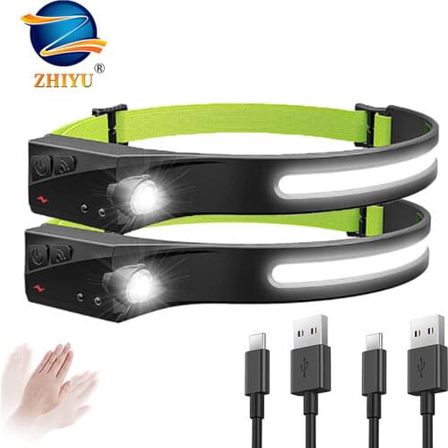 2pcs 1000LM 26LED Strip Hunting Headlamp Fishing Head Torch Light Ultra Slim Runing Flashlight Work Light 3Mode Warning Strobe