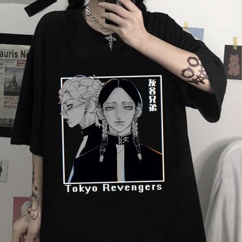 Tokyo Revengers Print Print Oversized T Shirt Female Cartoon Boys Haitani Ran Haitani Rindo Tops Harajuku Short Sleeve Clothes