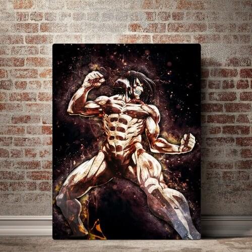 HD Prints Attack on Titan Canvas Painting Wall Art Eren Jaeger Poster Home Decoration Bedroom Modular Japan Anime Roles Pictures
