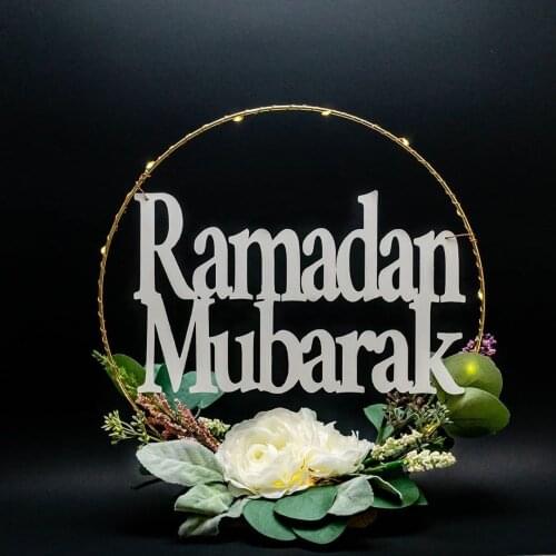 Eid Mubarak Decoration Garland DIY Wreath Party Ramadan Islamic Party Metal Ring Wreath Decoration Balloon Sticker Gift Box