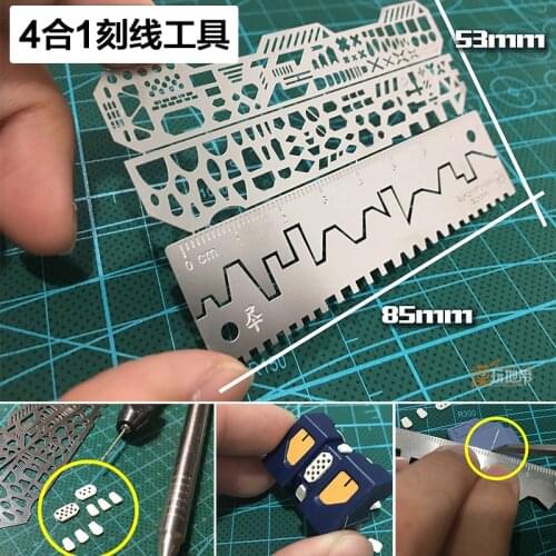 Marking ruler 4 in 1 Marking board Full details Split ruler For Gundam
