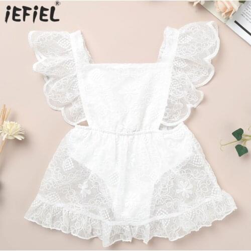 Princess Baby Girl Tutu Romper Dress Newborn Baby Girl Flower Lace Backless Romper Tulle Party Wedding Dress Outfit Clothes 18M