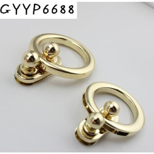 10sets High quality 53mm 65mm Fation Metal round Locks clasp polish handbag closure catch turnlock clasp fastener