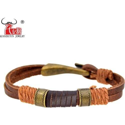 Cool Men Leather Bracelet Women Punk Bangles retro punk casual jewelry bracelet jewelry accessories Charm Bracelet Wristband