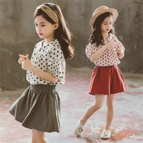 Summer Kids Baby Girl Clothes Sets T shirt + skirt 2Pcs Children Outfit For Cute Girls Clothing Suit 4 5 6 7 8 9 10 11 12 Years
