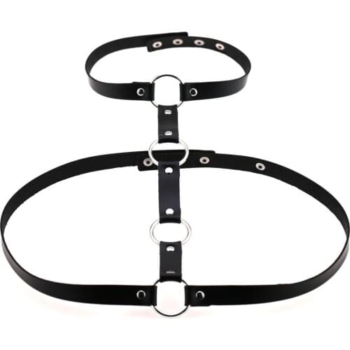 Hot Fashion Leather Harness Gartes Sexy Chest Sculpting Body Waist Belt Punk Gothic Sexy Bra BODY Bondage PU Leather Waist Belts