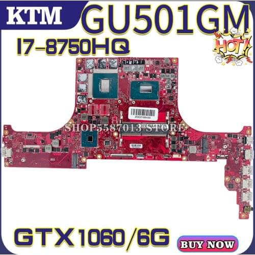 For ASUS ROG GU501G GU501GM GM501GM GM501GS laptop motherboard mainboard test OK I7-8750HQ cpu GTX1060/6G