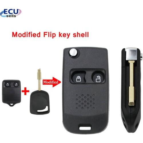 2 Buttons Modified Remote Folding Flip Key Cover Case Shell For Ford Crown Victoria Escape ExpeditionExplorer Sport FO21 Blade