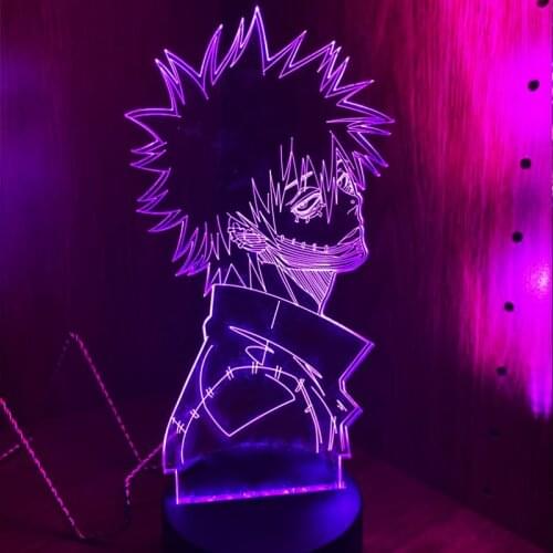 My Hero Academia Dabi 3D Lamp Anime Led Light Cool Christmas Gifts for Him Rgb Colorful Night Light Dabi for Bedroom Decor