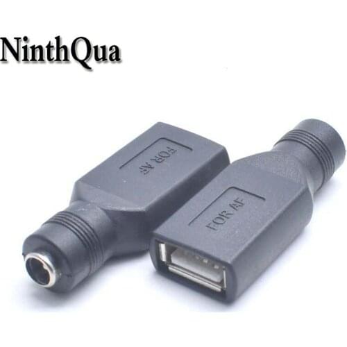 NinthQua 1pcs DC 5.5*2.1 mm female jack to USB 2.0 Female jack 5V DC Power Plugs Connector Adapter Laptop PC