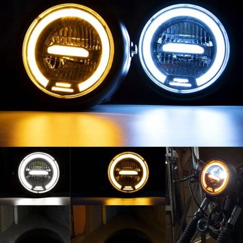 New 2020 6.5 inch Universal Cafe Racer Vintage Motorcycle LED Head lamp Headlamp distance light Refit motorcycle headlight Cafe