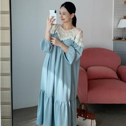 New Spring Dress Girls Boho Solid Female Vintage Dress Party Oversize Long Sleeve Women Dresses Robe Vestido