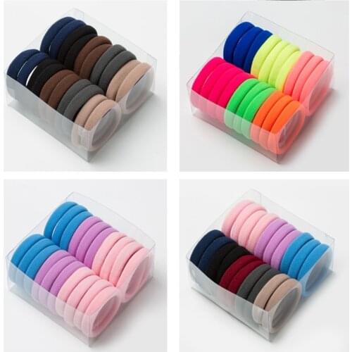 20Pcs Women Girls 4CM Colorful Polyester Elastic Hair Bands Ponytail Holder Rubber Bands Scrunchie Headband Hair Accessories