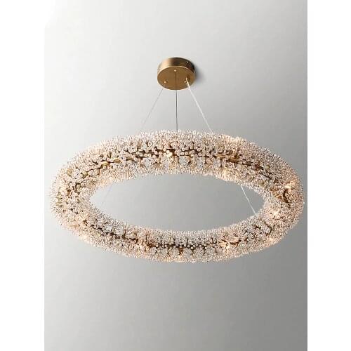 Postmodern Luxury Pendant Chandelier For Living Room Bedroom LED Lamp Hotel Lobby Luminaire Designer Crystal Round Hanging Light