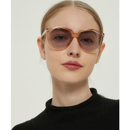 High Quality Metal Frame Sunglasses For Women Vintage Retro Clear Ocean Colorful Lenses Round Eyewear Female Gafas Oculos De Sol