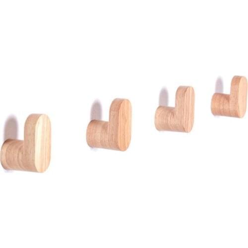 Modernist Elegant Wood Hook Coat Hooks Wooden Hanger Wall Minimalist Wooden Scarf Decoration Rack Holder Key U7V8