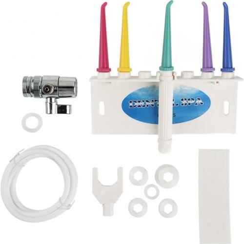 Dental Flosser Oral Irrigator Water SPA Jet Tooth Cleaner Sets Faucet Type PVC Pipes 3 Toothbrushes Whiten Teth Hygiene Family