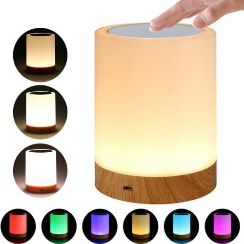LED Touch Sensor Dimmable Table Lamp Multi Color Rechargeable Baby Room Sleeping Aid Bedside LED Touch Control Night Light