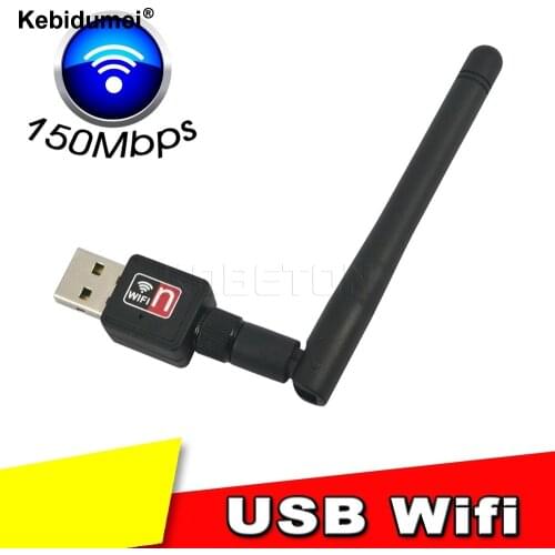 Kebidumei Mini PC wifi adapter 150M USB WiFi antenna Wireless Computer Network Card 802.11n/g/b LAN wiht Antenna