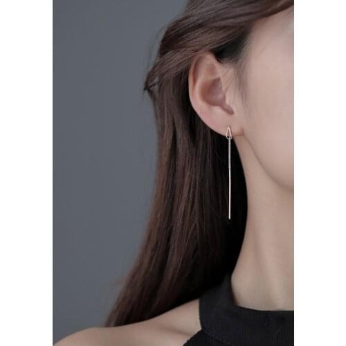 Silver Color Drop Earrings For Women Long Tassel Box Chain Earrings Sweet Jewelry Dropshipping