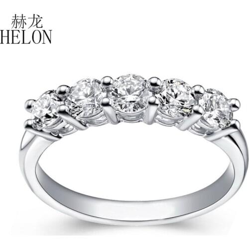 HELON Moissanite Ring 925 Sterling Silver 1 Carat Lab Grown Moissanite Diamond Engagement Ring for Women Romantic Trendy Jewelry