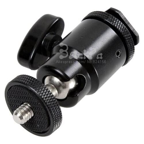 10PCS Mini tripod ballhead ball head with 1/4" screw camera flash hot shoe mount photo studio accessories