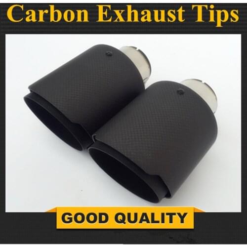 Universal Stainless steel Carbon Fiber Car Vehicle Rear Round exhaust Pipe Tail Muffler Tip Throat Exhaust System Car Accessorie