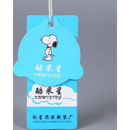 300pcs/lot Free shipping custom paper labels hang tags garment customized clothes hang tag for children