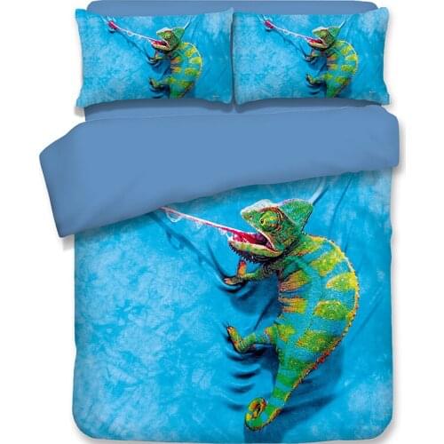 3d oil printing animal chameleon/gorilla/elephant/whale/pug dog twin/single full queen size bedding set no comforter