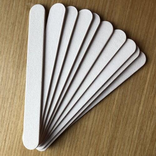 Free Shipping 10 pcs white wooden nail file 100/180 wood emery board nail file manicure tool