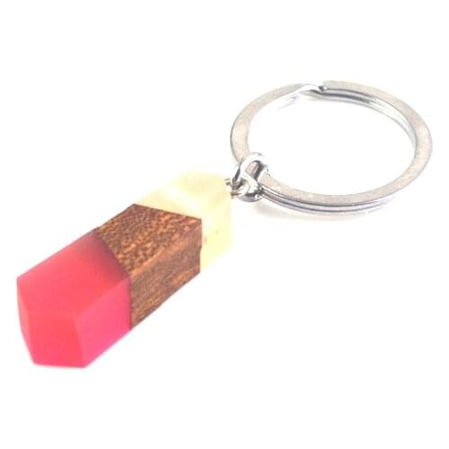 Natural wood resin mens and womens multifunctional pendant, key chain 0112