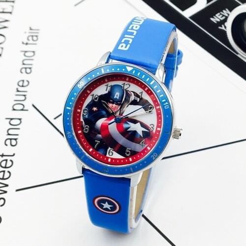 Disney Spider-Man Childrens Watch Hulk Iron Man Cartoon Quartz Watch Student Waterproof Quartz Watch Christmas Birthday Gift