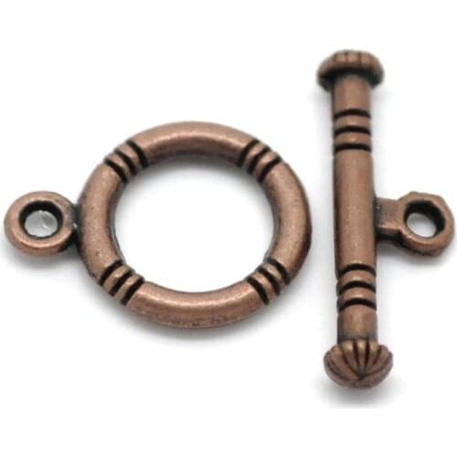 Doreen Box Lovely 50 Sets Copper Tone Toggle Clasps Findings 16mmx12mm( 5/8"x 4/8") 20mmx7mm( 6/8" (B20875)