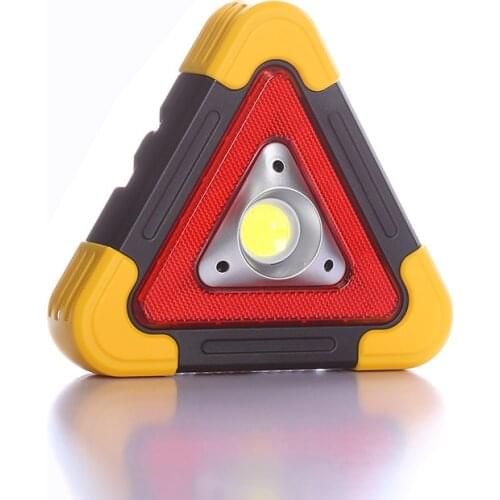 Traffic Triangle Warning Lamp Multi-Function Work Light Car Solar Charging LED Luminous Camping Lamp 500 Lumens COB USB Output