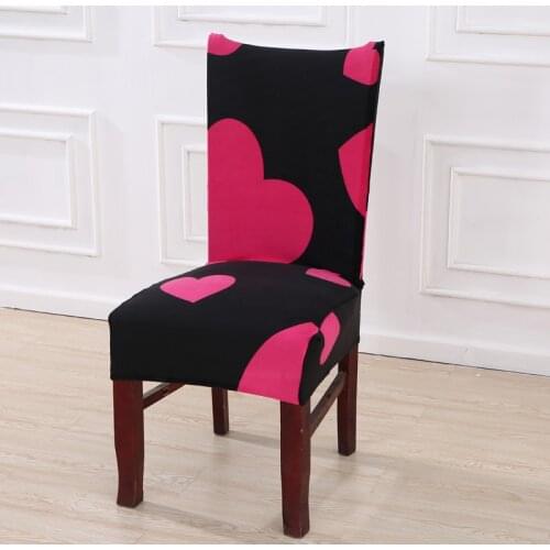 Elastic Seat Chair Modern Printed Chair Cover Removable and Washable Stretch Southern Red Heart Banquet Hotel Dining Room Cover